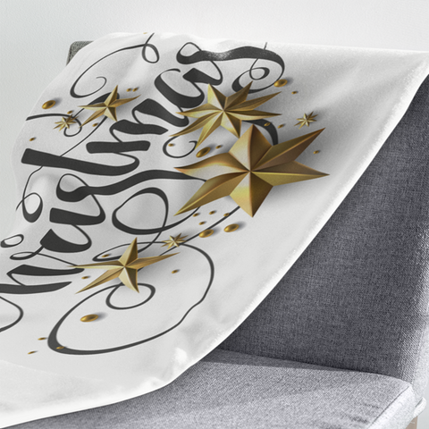 Fleecedeken Merry Christmas wit