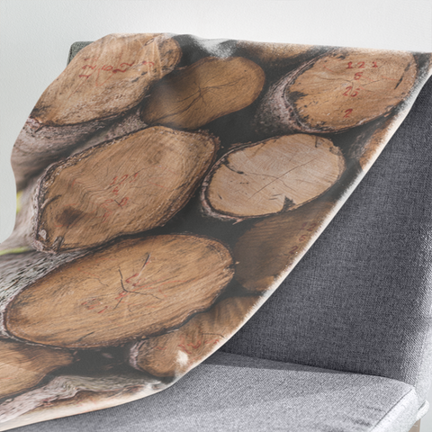 Fleecedeken Hout
