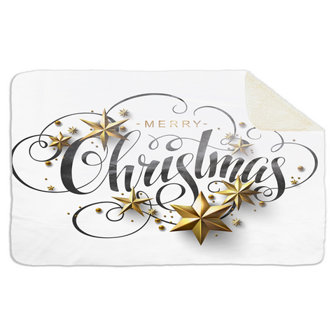 Fleecedeken Merry Christmas wit