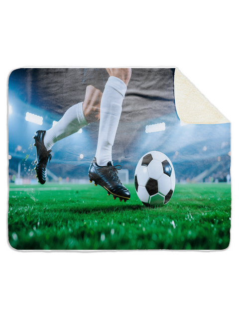 Fleecedeken Voetballer in stadion