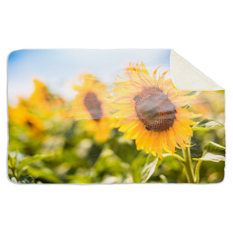 Fleecedeken Zonnebloem in het veld