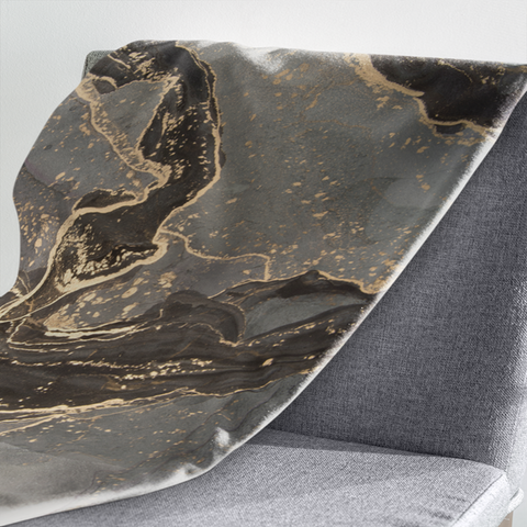 Fleecedeken Marmer zwart
