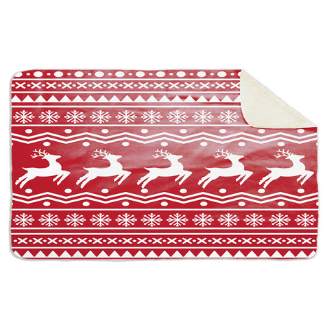 Fleecedeken Kerst rendier patroon