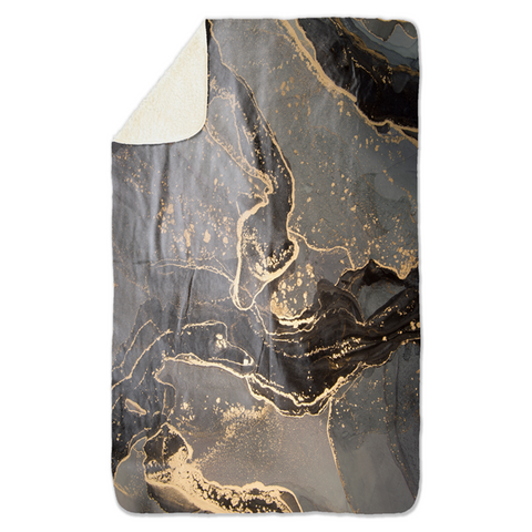 Fleecedeken Marmer zwart
