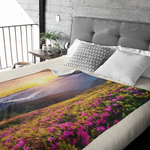 Fleecedeken rhododendron voor de bergen