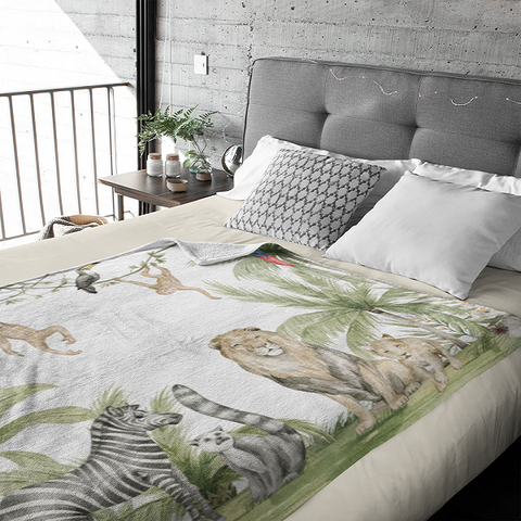 Fleecedeken Jungle Leeuw