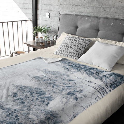 Fleecedeken Winter op de berg