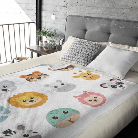 Fleecedeken Dierenillustratie