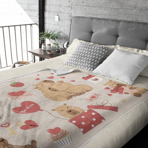 Fleecedeken Capibara en liefde