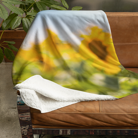 Fleecedeken Zonnebloem in het veld
