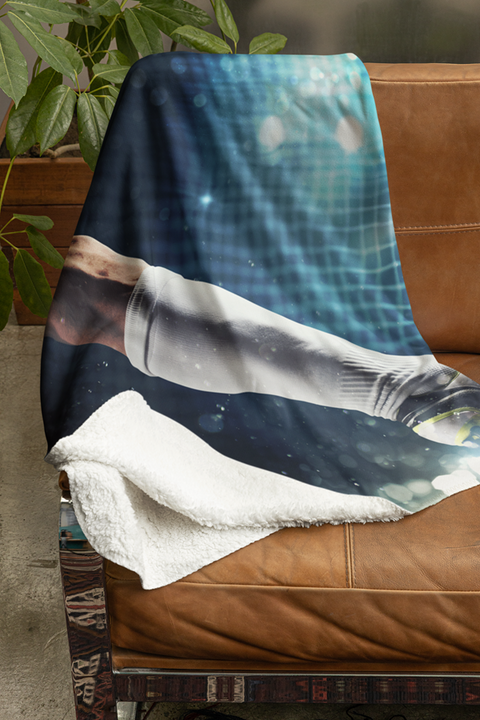 Fleecedeken Voetballer aan de bal