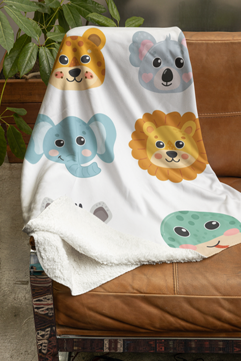 Fleecedeken Dierenillustratie