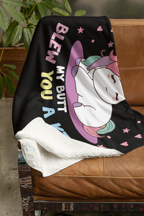 Fleecedeken Blew you a kiss