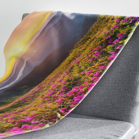 Fleecedeken rhododendron voor de bergen