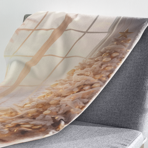 Fleecedeken kerstboom wit