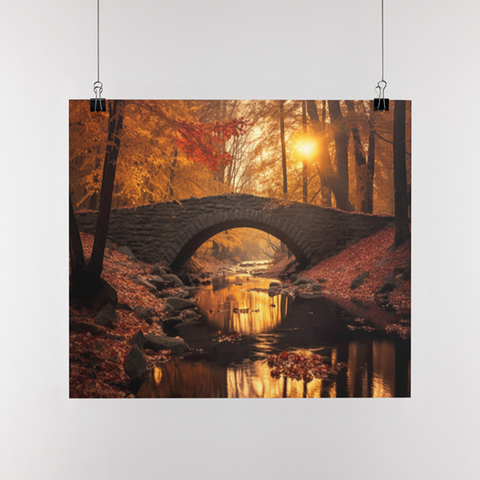 Poster Herfst met brug