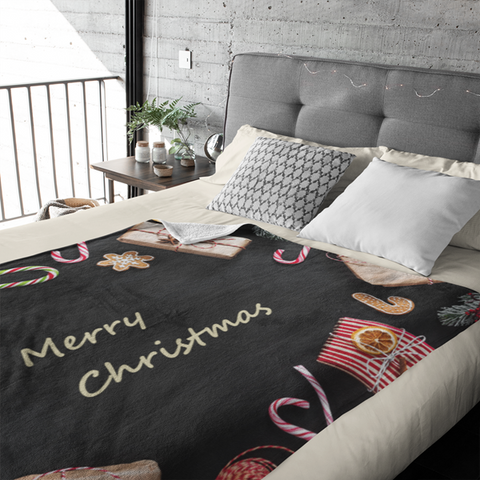 Fleecedeken Merry Christmas2