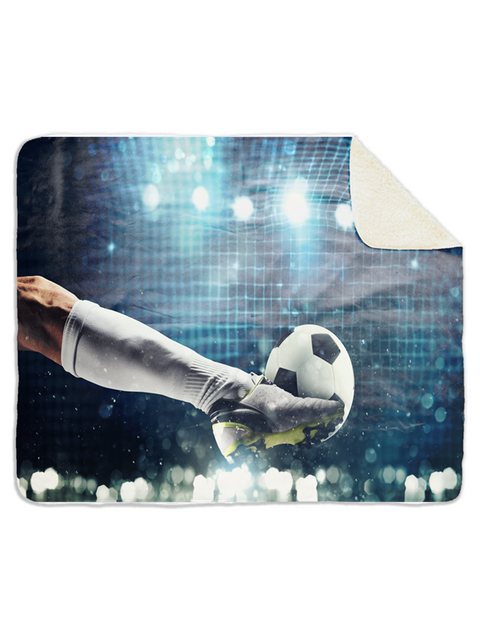 Fleecedeken Voetballer aan de bal
